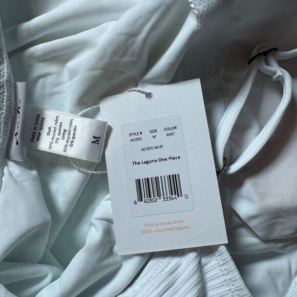 Andie the Laguna White Women's One Piece Swimsuit - Picture 5 of 5